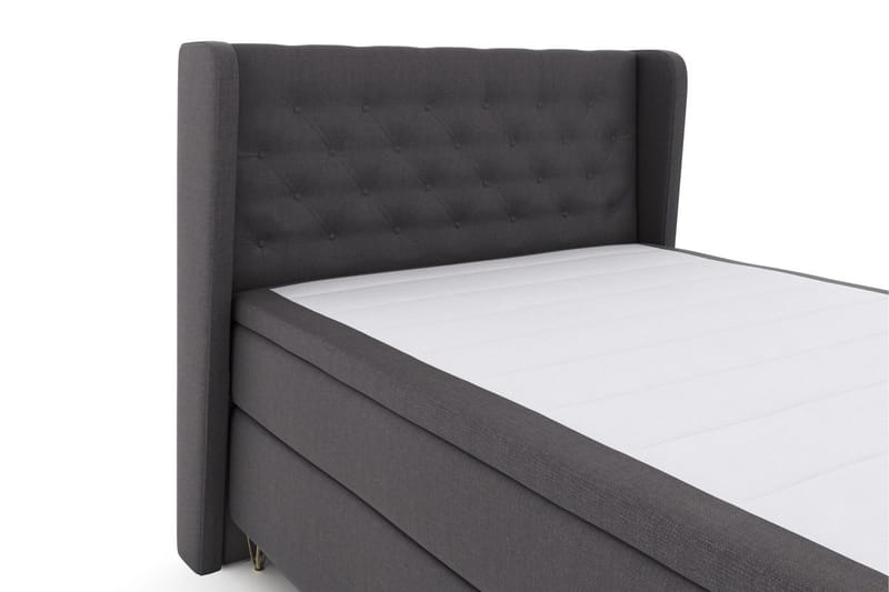 Select No 5 Komplett Sängpaket 140x200 Fast/Medium Watergel - Mörkgrå/Metall V-form - Möbler - Säng - Kontinentalsäng