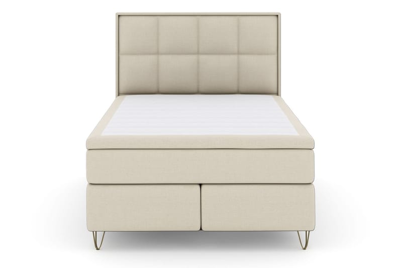 Select No 5 Komplett Sängpaket 160x200 Fast Latex - Beige/Metall V-form - Möbler - Säng - Kontinentalsäng