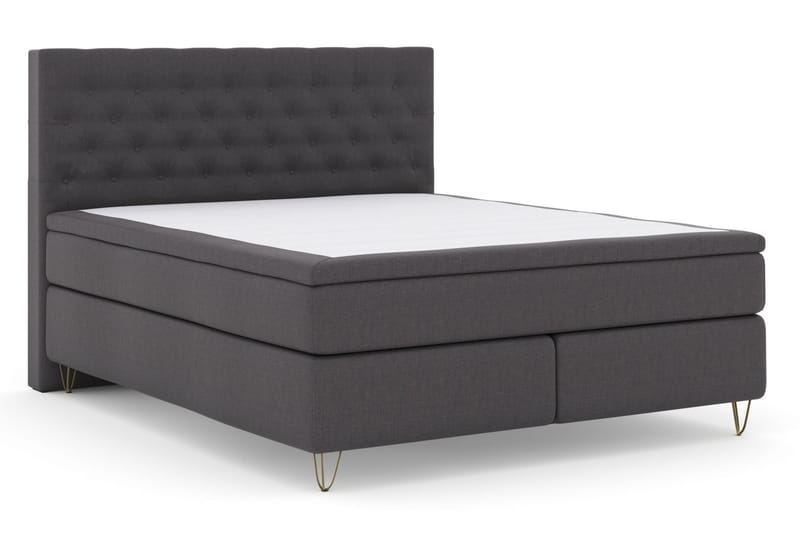 Select No 5 Komplett Sängpaket 160x200 Fast Latex - Mörkgrå/Metall V-form - Möbler - Säng - Komplett sängpaket