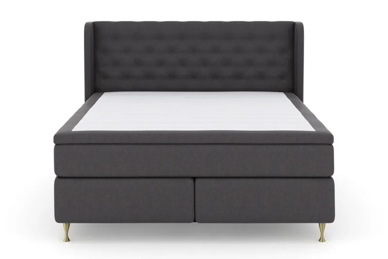 Select No 5 Komplett Sängpaket 160x200 Fast/Medium Watergel, Mörkgrå/Guld