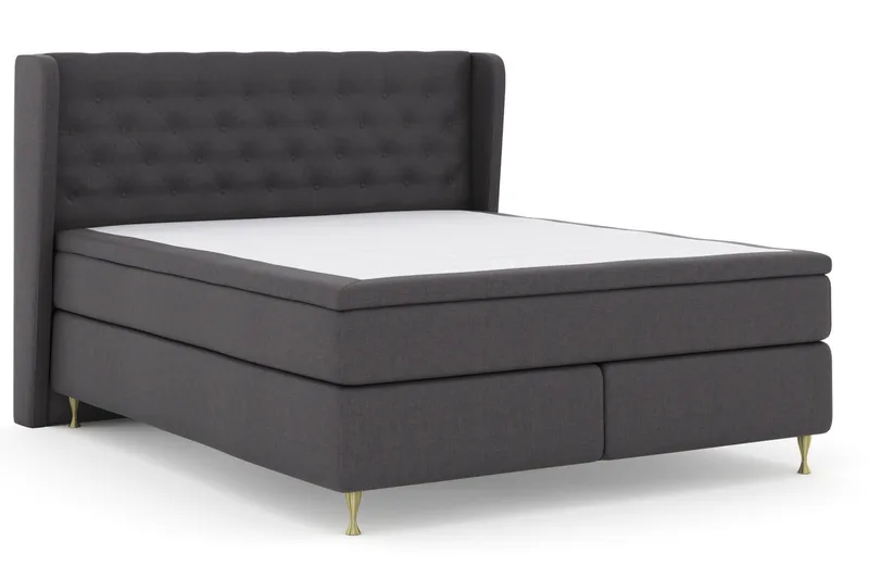 Select No 5 Komplett Sängpaket 160x200 Fast/Medium Watergel - Mörkgrå/Guld - Möbler - Säng - Kontinentalsäng