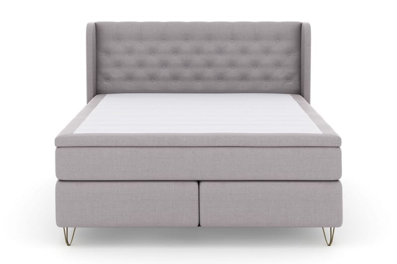Select No 5 Komplett Sängpaket 160x200 Medium Watergel - Ljusgrå/Metall V-form - Möbler - Säng - Kontinentalsäng