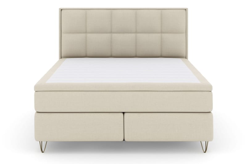 Select No 5 Komplett Sängpaket 210x210 Fast Latex - Beige/Metall V-form - Möbler - Säng - Kontinentalsäng