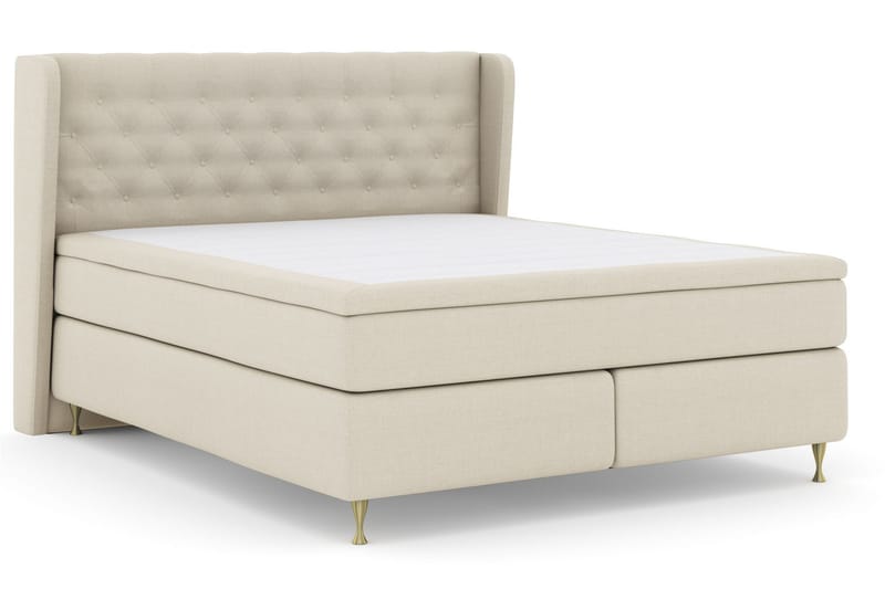 Select No 5 Komplett Sängpaket 210x210 Fast Watergel - Beige/Guld - Komplett sängpaket - Kontinentalsäng - Dubbelsäng - Familjesäng