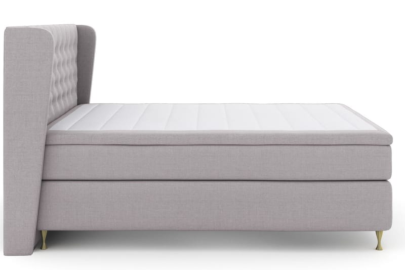 Select No 5 Komplett Sängpaket 210x210 Fast Watergel - Ljusgrå/Guld - Möbler - Säng - Kontinentalsäng