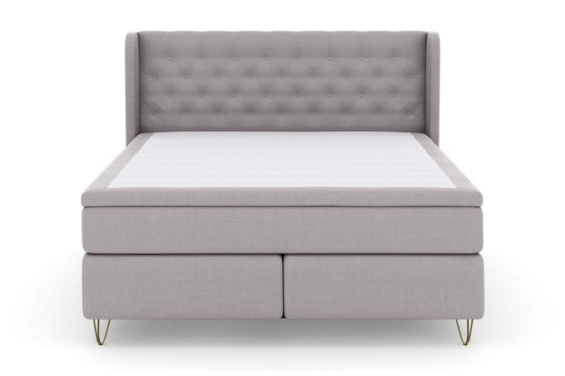 Select No 5 Komplett Sängpaket 210x210 Fast/Medium Watergel - Ljusgrå/Metall V-form - Möbler - Säng - Komplett sängpaket