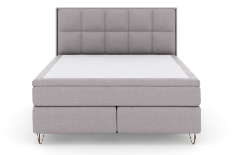 Select No 5 Komplett Sängpaket 210x210 Fast/Medium Watergel - Ljusgrå/Metall V-form - Möbler - Säng - Kontinentalsäng