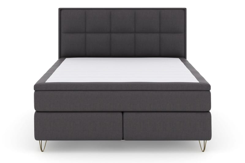 Select No 5 Komplett Sängpaket 210x210 Fast/Medium Watergel - Mörkgrå/Metall V-form - Möbler - Säng - Kontinentalsäng