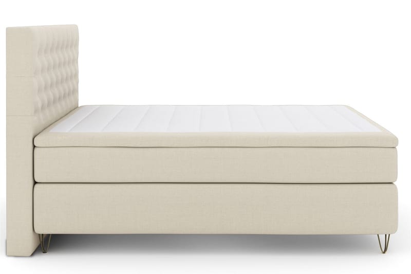Select No 5 Komplett Sängpaket 210x210 Medium Latex - Beige/Metall V-form - Komplett sängpaket - Kontinentalsäng - Dubbelsäng - Familjesäng