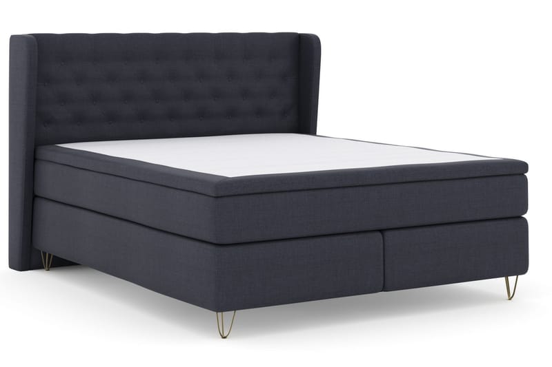 Select No 5 Komplett Sängpaket 210x210 Medium Latex - Blå/Metall V-form - Möbler - Säng - Komplett sängpaket