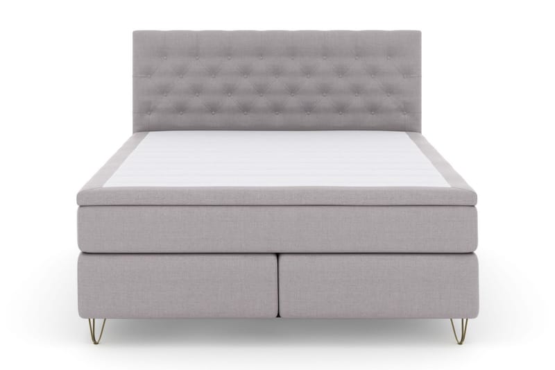 Select No 5 Komplett Sängpaket 210x210 Medium Latex - Ljusgrå/Metall V-form - Komplett sängpaket - Kontinentalsäng - Dubbelsäng - Familjesäng