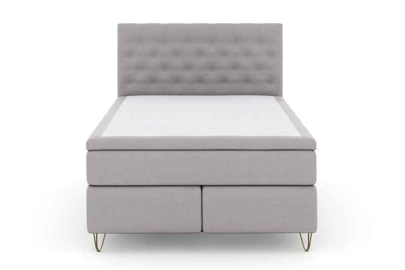 Select No 5 Kontinentalsäng 140x200 Fast Latex - Ljusgrå/Metall V-Form - Möbler - Säng - Kontinentalsäng