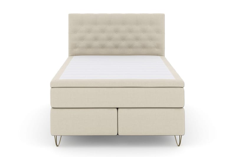 Select No 5 Kontinentalsäng 140x200 Fast Watergel - Beige/Metall V-Form - Möbler - Säng - Kontinentalsäng
