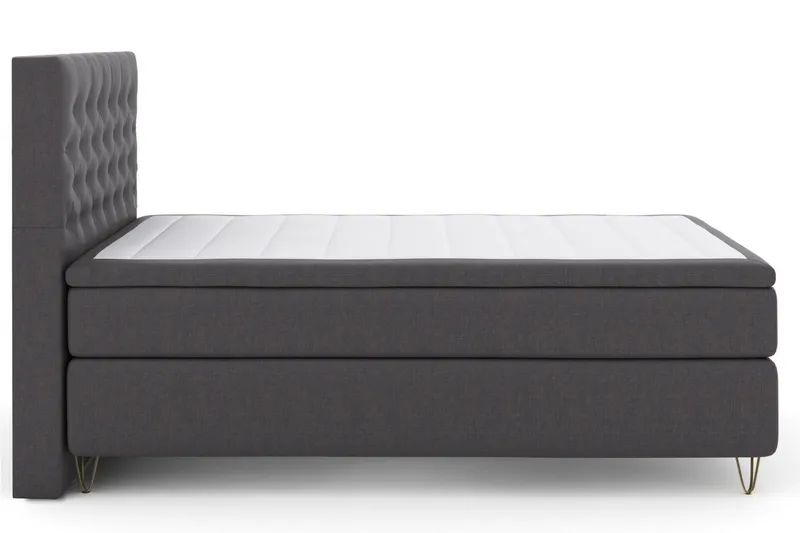 Select No 5 Kontinentalsäng 140x200 Fast/Medium Latex, Mörkgrå/Metall V-Form