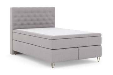 Select No 5 Kontinentalsäng 140x200 Medium Latex - Ljusgrå/Metall V-Form - Möbler - Säng - Kontinentalsäng