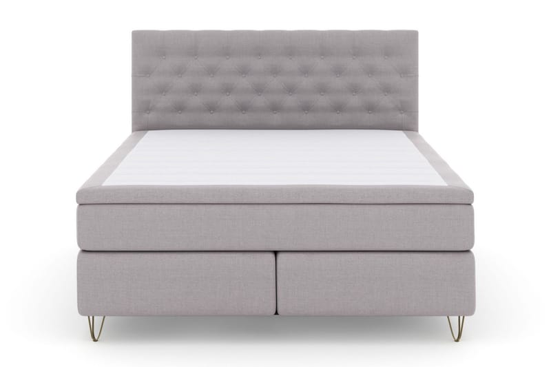 Select No 5 Kontinentalsäng 160x200 Fast Watergel - Ljusgrå/Metall V-Form - Möbler - Säng - Kontinentalsäng