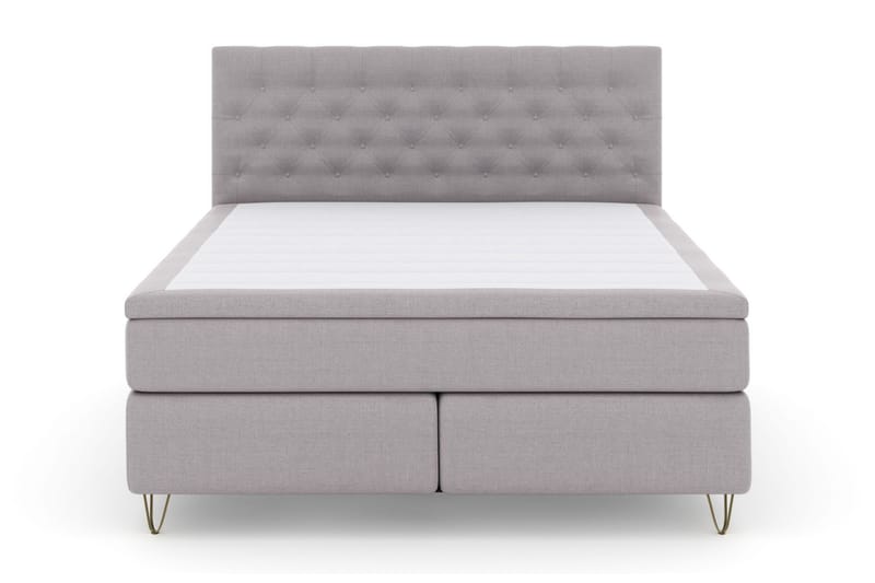 Select No 5 Kontinentalsäng 210x210 Fast/Medium Watergel - Ljusgrå/Metall V-Form - Möbler - Säng - Kontinentalsäng