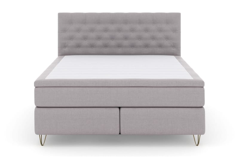Select No 5 Kontinentalsäng 210x210 Fast/Medium Watergel - Ljusgrå/Metall V-Form - Möbler - Säng - Kontinentalsäng