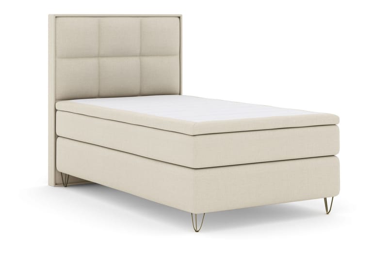 Select No 6 Komplett Sängpaket 120x200 Fast Memory/Pocket - Beige/Metall V-form - Möbler - Säng - Kontinentalsäng
