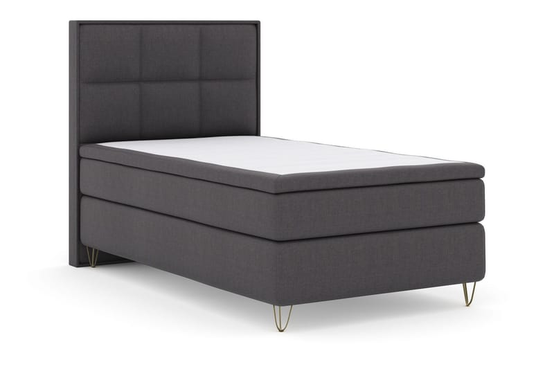 Select No 6 Komplett Sängpaket 120x200 Fast Memory/Pocket - Mörkgrå/Metall V-form - Möbler - Säng - Kontinentalsäng