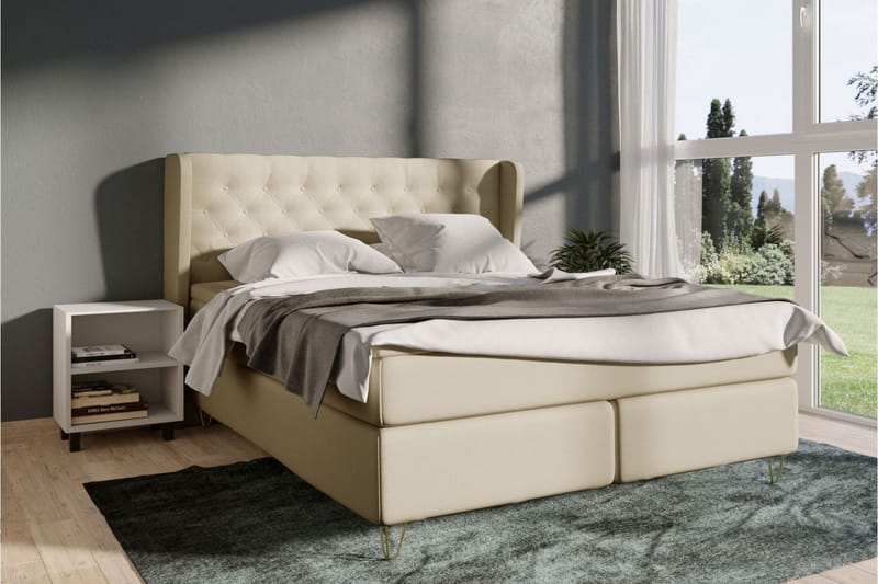 Select No 6 Komplett Sängpaket 140x200 Fast Latex/Memory - Beige/Guld - Möbler - Säng - Komplett sängpaket