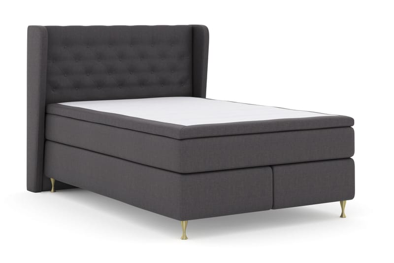 Select No 6 Komplett Sängpaket 140x200 Fast Latex/Memory - Mörkgrå/Guld - Möbler - Säng - Komplett sängpaket