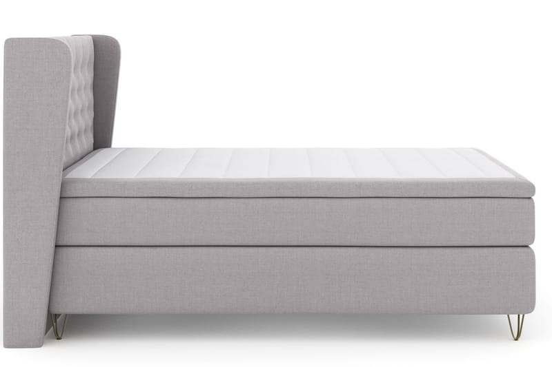 Select No 6 Komplett Sängpaket 140x200 Fast Watergel - Ljusgrå/Metall V-form - Möbler - Säng - Komplett sängpaket