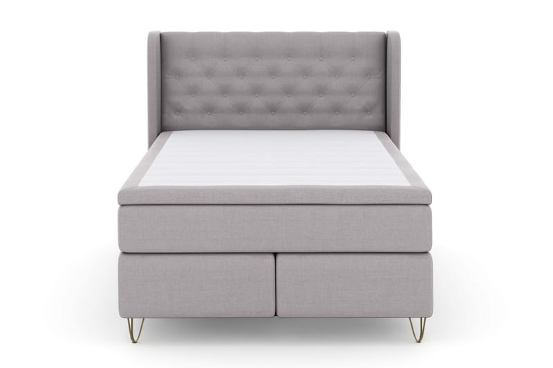 Select No 6 Komplett Sängpaket 140x200 Fast Watergel - Ljusgrå/Metall V-form - Möbler - Säng - Komplett sängpaket