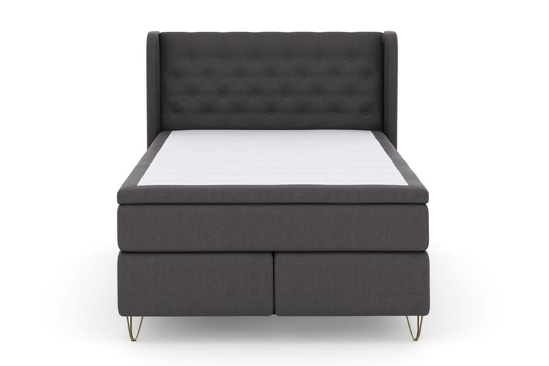 Select No 6 Komplett Sängpaket 140x200 Fast Watergel - Mörkgrå/Metall V-form - Möbler - Säng - Komplett sängpaket