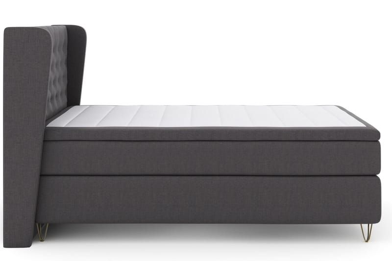 Select No 6 Komplett Sängpaket 140x200 Fast Watergel - Mörkgrå/Metall V-form - Möbler - Säng - Komplett sängpaket
