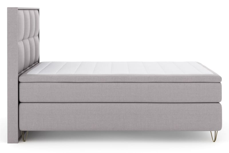Select No 6 Komplett Sängpaket 140x200 Fast/Medium Watergel - Ljusgrå/Metall V-form - Komplett sängpaket - Kontinentalsäng - Dubbelsäng