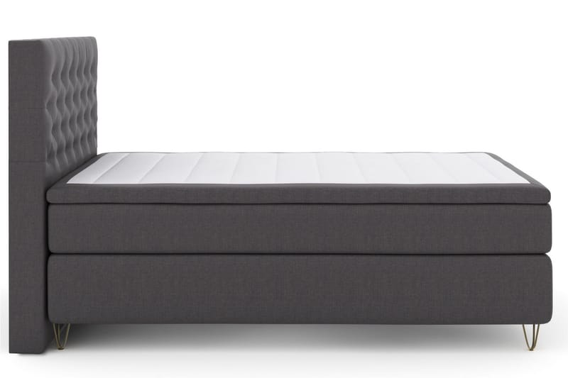 Select No 6 Komplett Sängpaket 140x200 Fast/Medium Watergel, Mörkgrå/Metall V-form