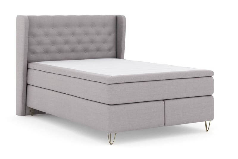 Select No 6 Komplett Sängpaket 140x200 F/M Latex/Memory - Ljusgrå/Metall V-form - Möbler - Säng - Kontinentalsäng
