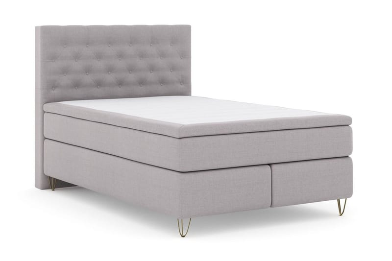 Select No 6 Komplett Sängpaket 140x200 F/M Latex/Memory - Ljusgrå/Metall V-form - Möbler - Säng - Kontinentalsäng