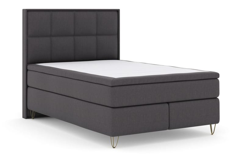Select No 6 Komplett Sängpaket 140x200 F/M Memory/Pocket - Mörkgrå/Metall V-form - Möbler - Säng - Kontinentalsäng