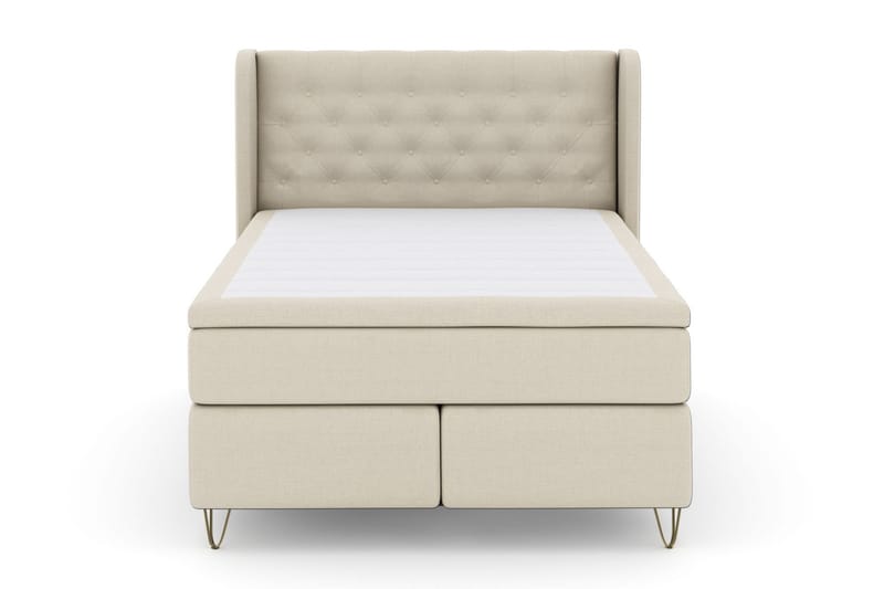 Select No 6 Komplett Sängpaket 140x200 Medium Latex/Memory - Beige/Metall V-form - Komplett sängpaket - Kontinentalsäng - Dubbelsäng