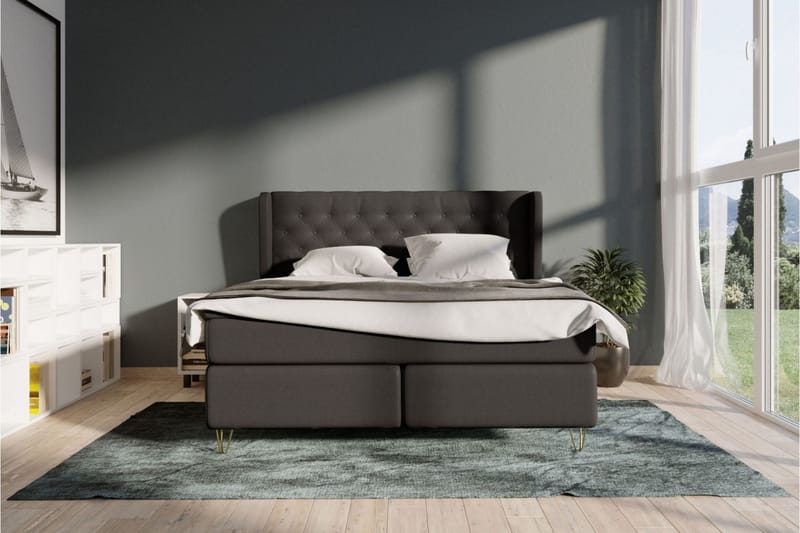 Select No 6 Komplett Sängpaket 140x200 Medium Memory/Pocket - Mörkgrå/Koppar - Möbler - Säng - Komplett sängpaket