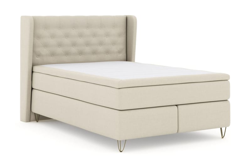 Select No 6 Komplett Sängpaket 140x200 Medium Watergel - Beige/Metall V-form - Möbler - Säng - Kontinentalsäng