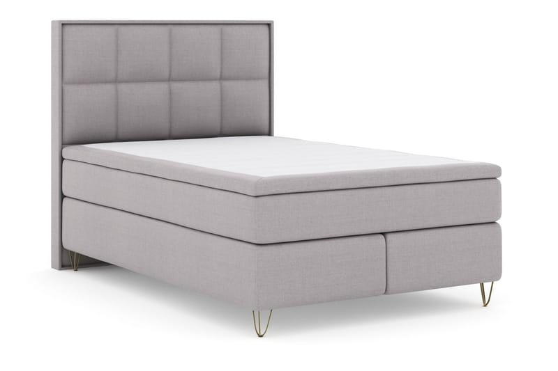 Select No 6 Komplett Sängpaket 140x200 Medium Watergel - Ljusgrå/Metall V-form - Möbler - Säng - Komplett sängpaket