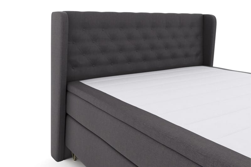 Select No 6 Komplett Sängpaket 180x200 Fast Latex/Memory - Mörkgrå/Metall V-form - Möbler - Säng - Kontinentalsäng