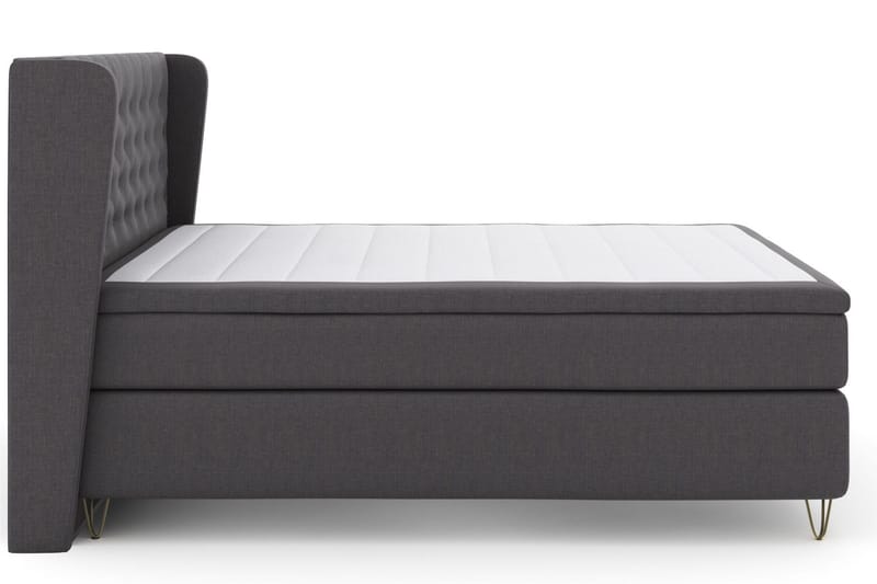 Select No 6 Komplett Sängpaket 180x200 Fast Latex/Memory - Mörkgrå/Metall V-form - Möbler - Säng - Kontinentalsäng