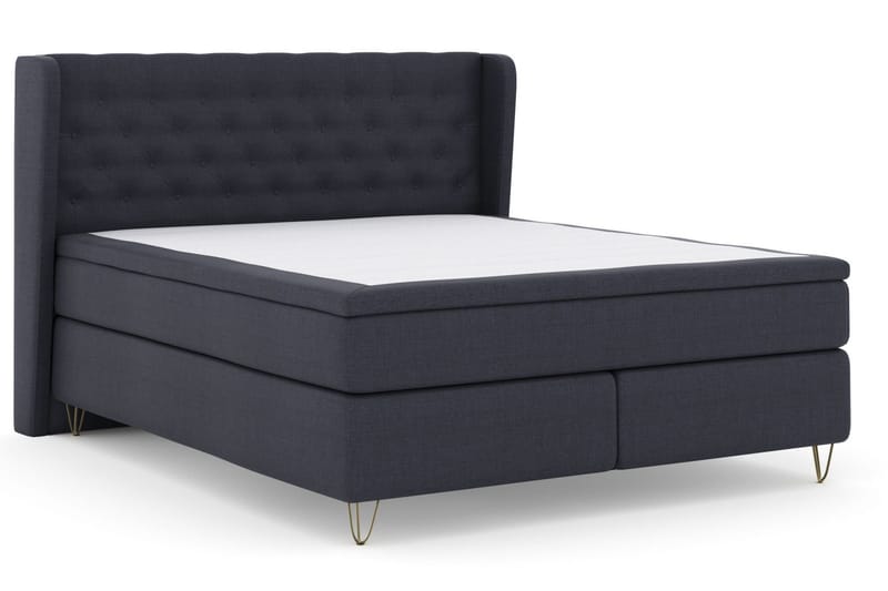Select No 6 Komplett Sängpaket 180x200 Fast Memory/Pocket - Blå/Metall V-form - Möbler - Säng - Kontinentalsäng