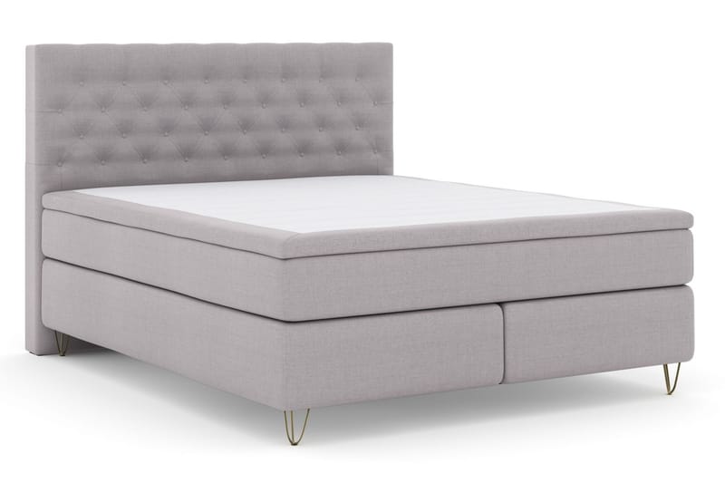 Select No 6 Komplett Sängpaket 180x200 Fast Watergel - Ljusgrå/Metall V-form - Möbler - Säng - Komplett sängpaket