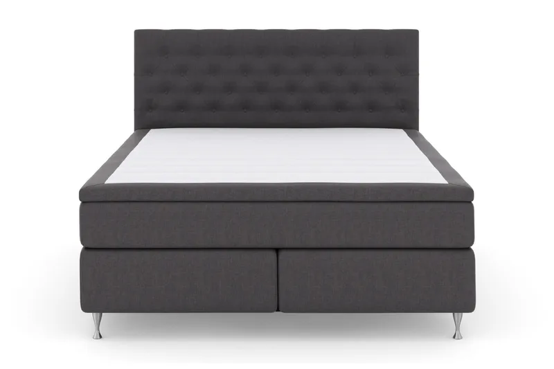Select No 6 Komplett Sängpaket 180x200 F/M Memory/Pocket, Mörkgrå/Silver