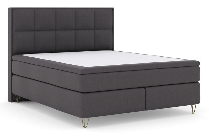 Select No 6 Komplett Sängpaket 180x200 Medium Watergel - Mörkgrå/Metall V-form - Möbler - Säng - Komplett sängpaket