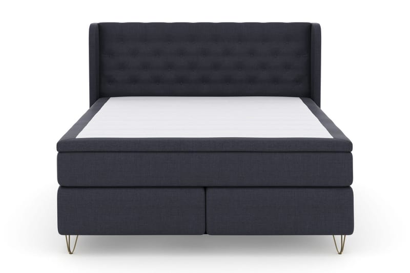 Select No 6 Komplett Sängpaket 210x210 Fast Memory/Pocket, Blå/Metall V-form