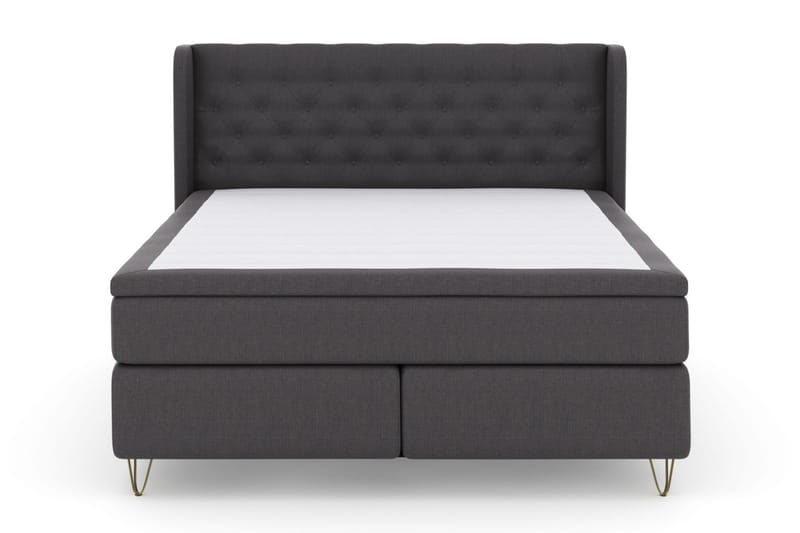 Select No 6 Komplett Sängpaket 210x210 Fast/Medium Watergel - Mörkgrå/Metall V-form - Möbler - Säng - Kontinentalsäng