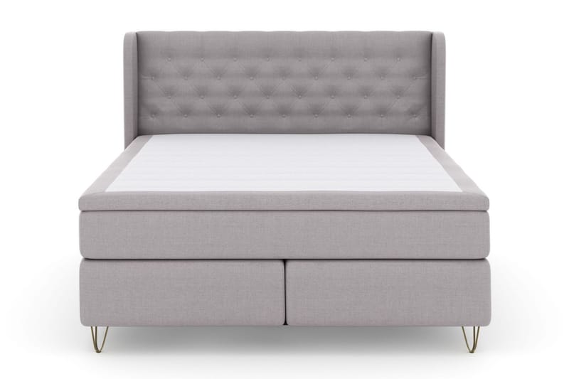 Select No 6 Komplett Sängpaket 210x210 F/M Memory/Pocket - Ljusgrå/Metall V-form - Möbler - Säng - Kontinentalsäng