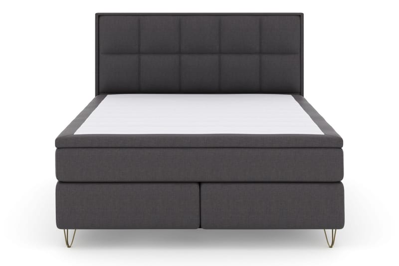 Select No 6 Komplett Sängpaket 210x210 Medium Latex/Memory - Mörkgrå/Metall V-form - Möbler - Säng - Kontinentalsäng