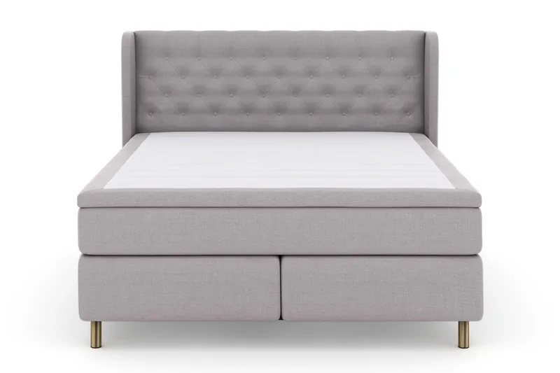 Select No 6 Komplett Sängpaket 210x210 Medium Memory/Pocket, Ljusgrå/Koppar